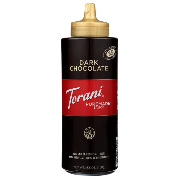 Torani Puremade Dark Chocolate Sauce - 17 Ounce, Case of 4