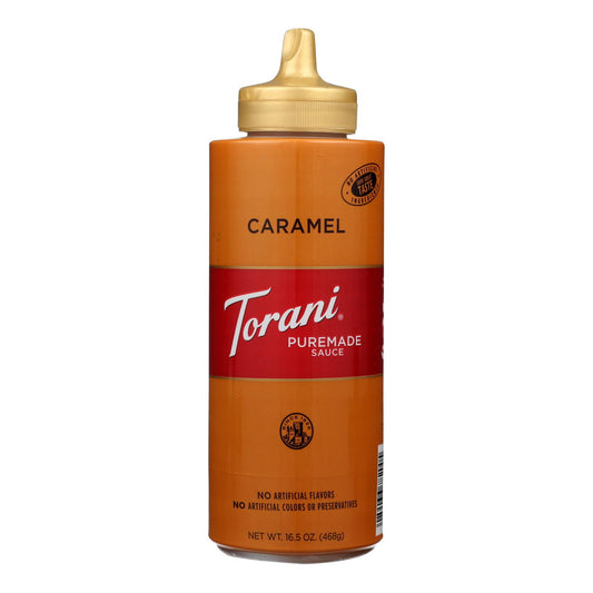 Torani, Caramel Sauce, Authentic Coffeehouse - Case of 4 - 16.5 Ounce