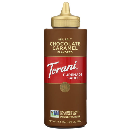 Torani 791281, Puremade Salted Choc Caramel Sauce  #791281 Salted Chocolate Caramel Flavored Sauce 16.5 Ounce,  Case of 4