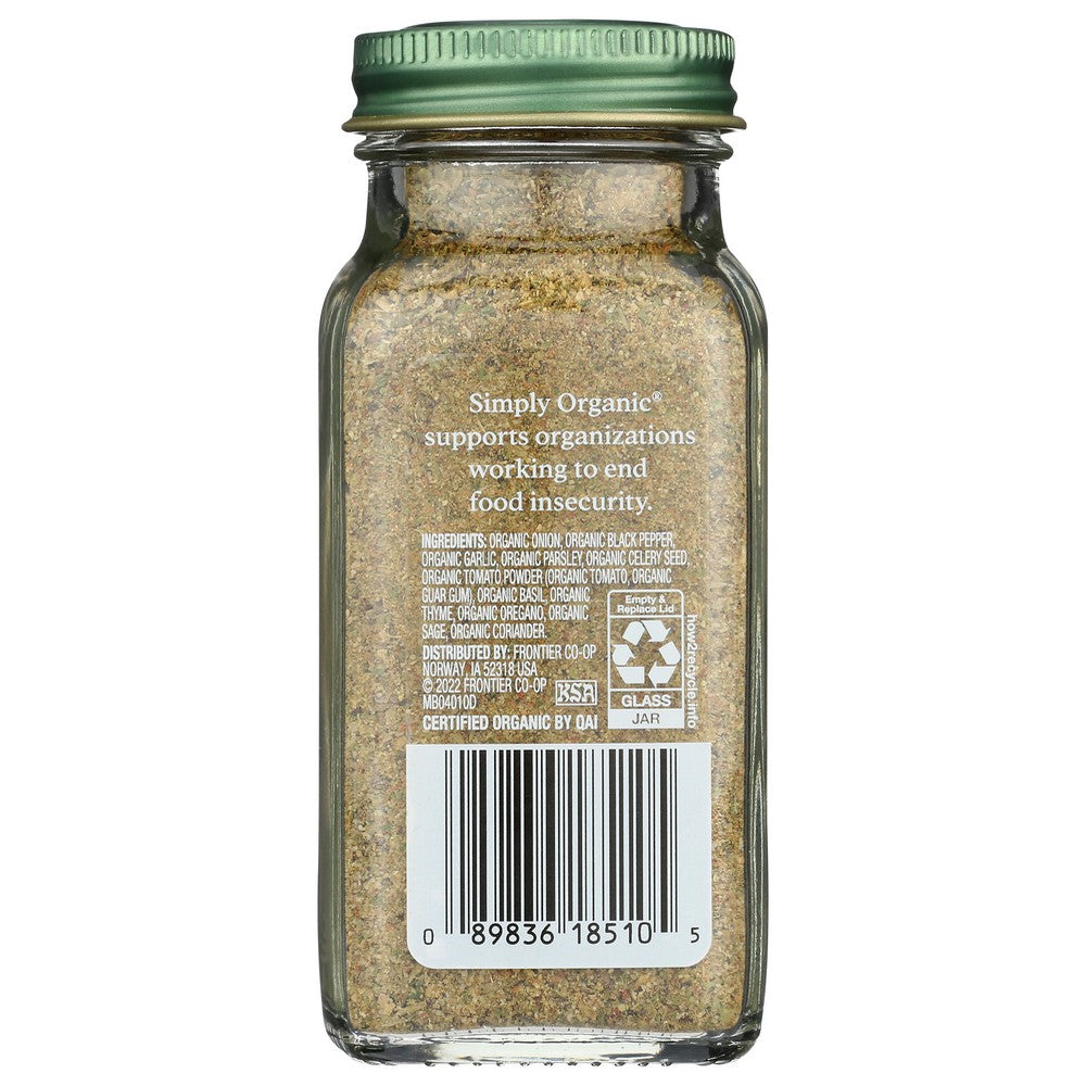 Simply Organicanic® 18510, Simply Organicanic All-Purpose Seasoning, 2.08 Oz.,  Case of 6