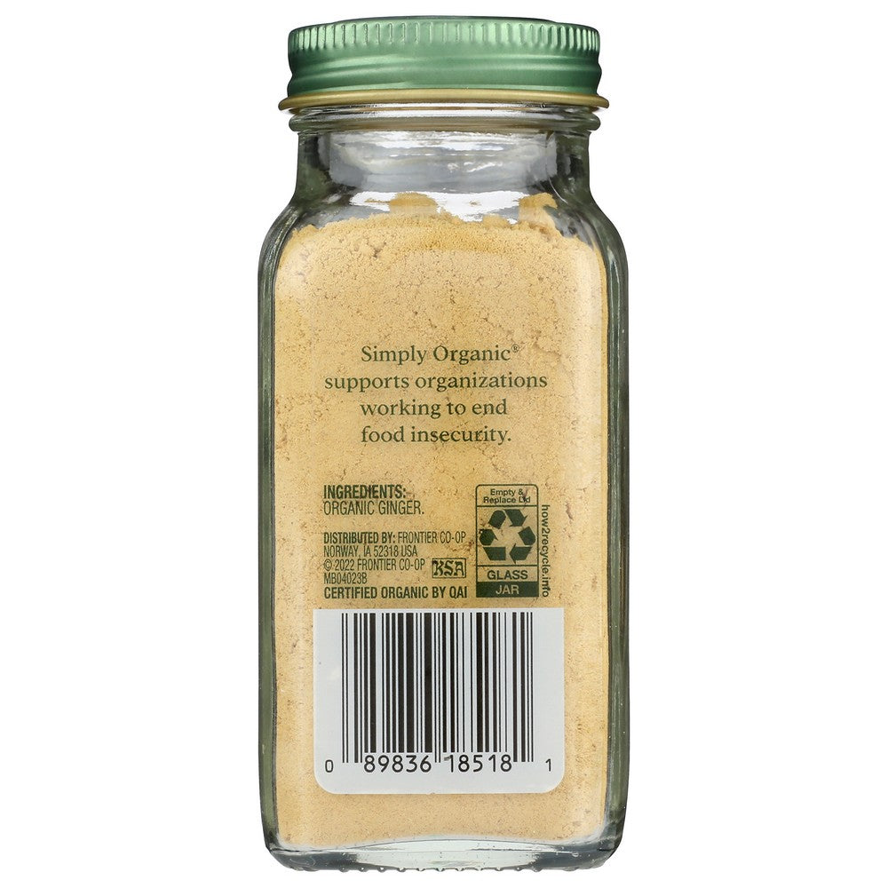 Simply Organicanic® 18518, Simply Organicanic Ground Ginger Root, Organicanic, 1.64 Oz.,  Case of 6