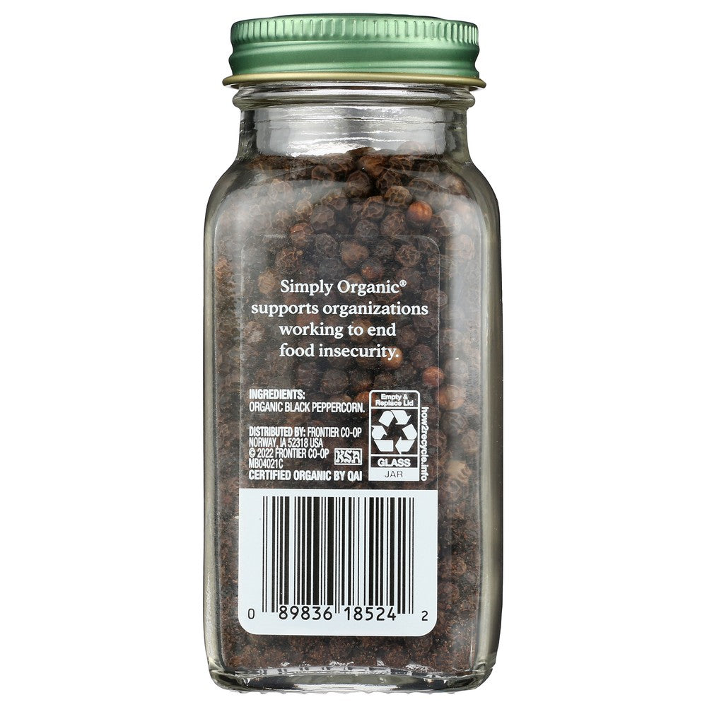 Simply Organicanic® 18524, Simply Organicanic Whole Black Peppercorns, 2.65 Oz.,  Case of 6