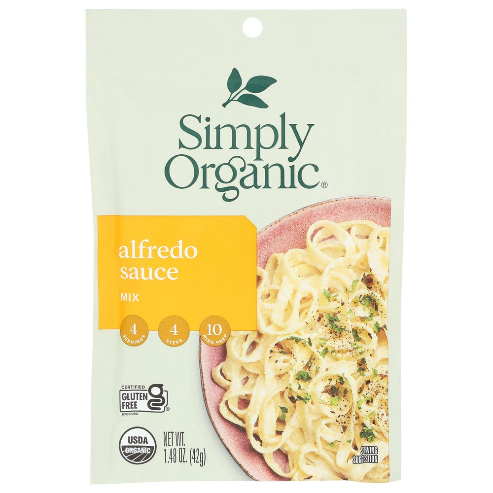 Simply Organicanic® 18544, Simply Organicanic Seasoning Mix, Alfredo Sauce, 1.48 Oz.,  Case of 12