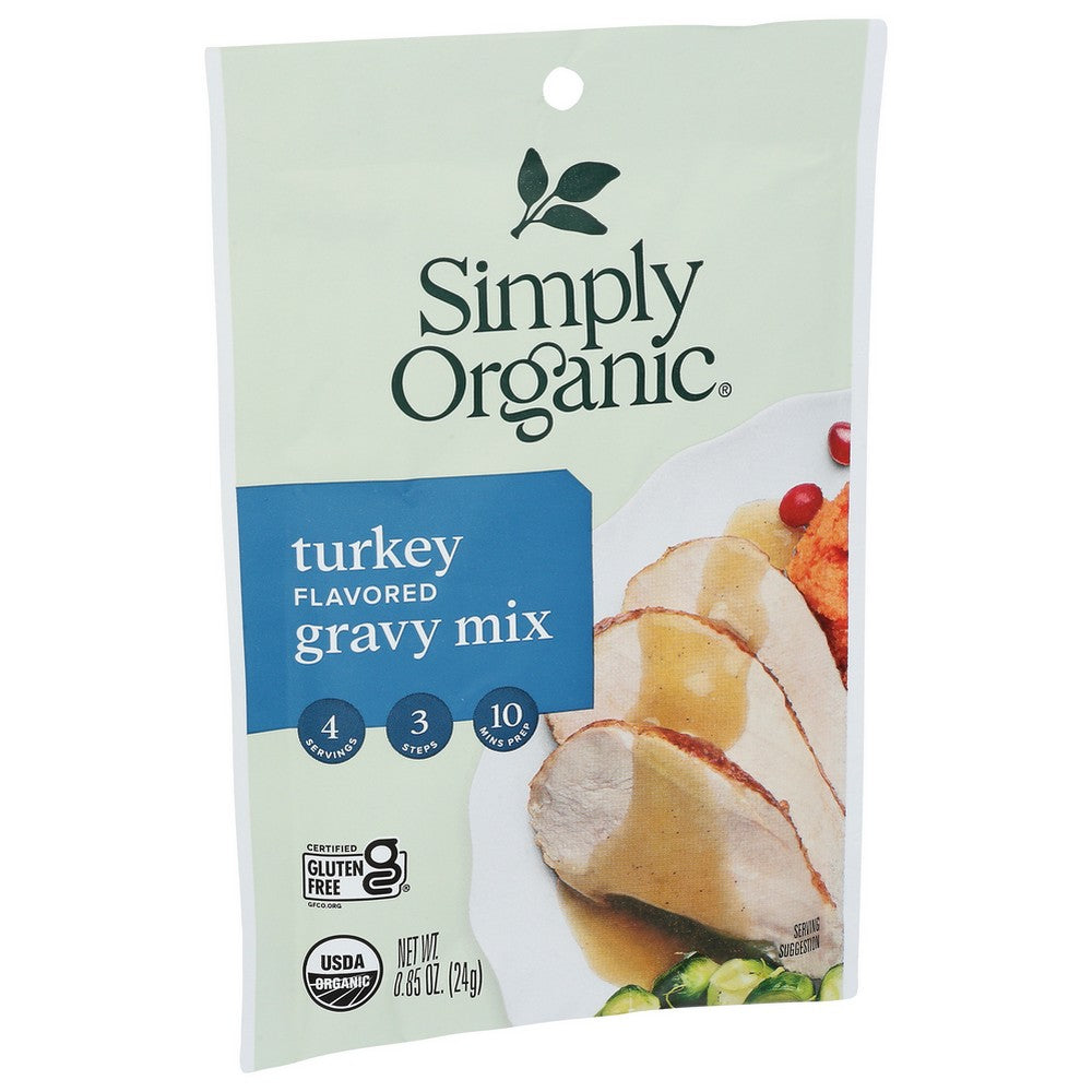 Simply Organicanic® 18545, Simply Organicanic Seasoning Mix, Roasted Turkey Flavored Gravy, 0.85 Oz.,  Case of 12