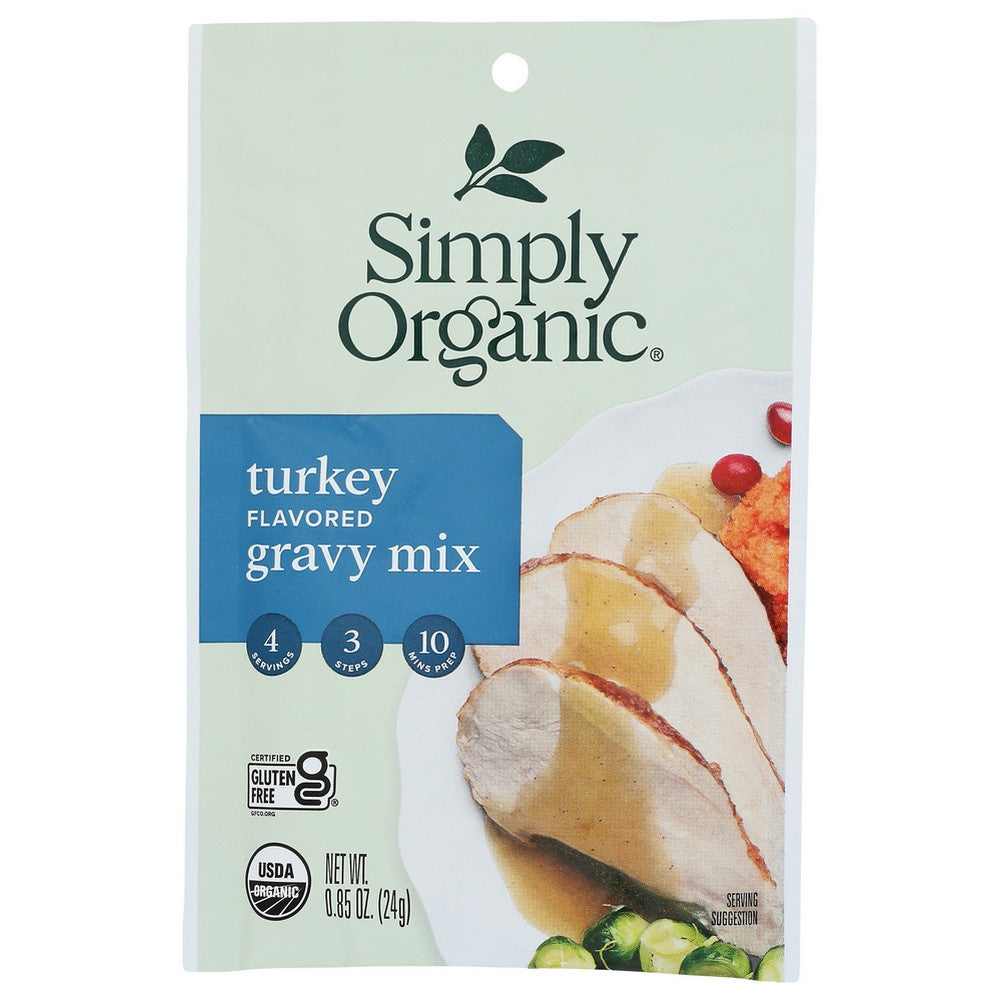 Simply Organicanic® 18545, Simply Organicanic Seasoning Mix, Roasted Turkey Flavored Gravy, 0.85 Oz.,  Case of 12