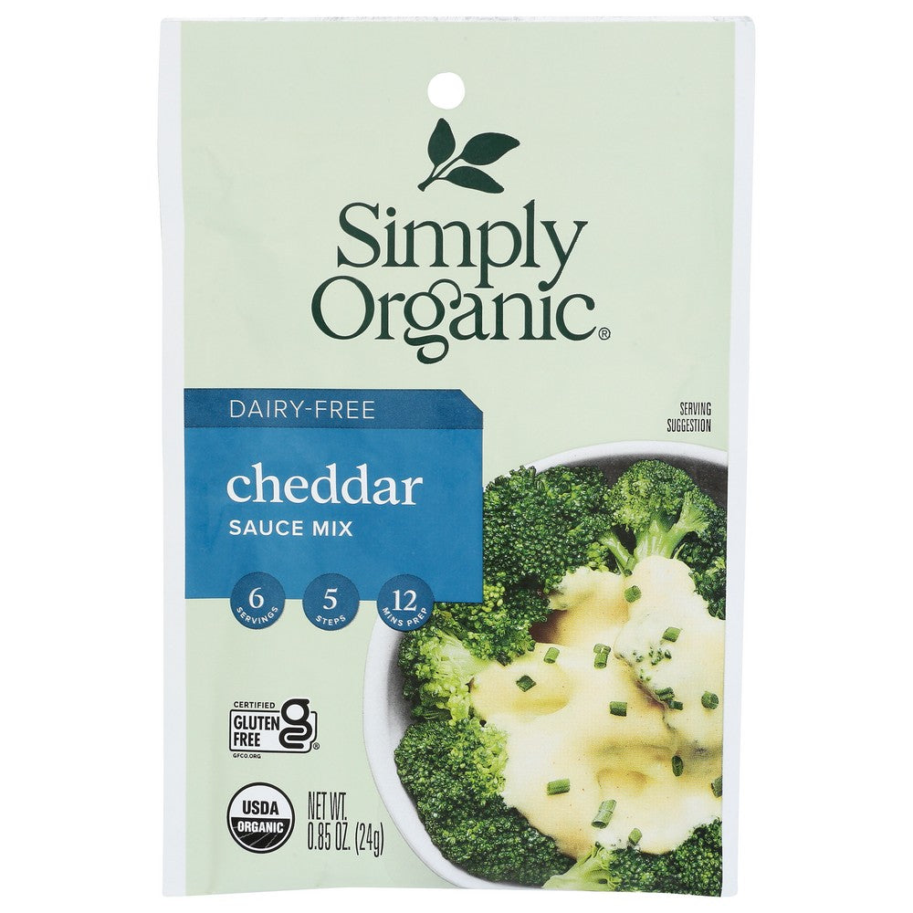 Simply Organicanic® ,  Dairy-Free Chedder Sauce Mix Packet 0.85 Ounce,  Case of 12