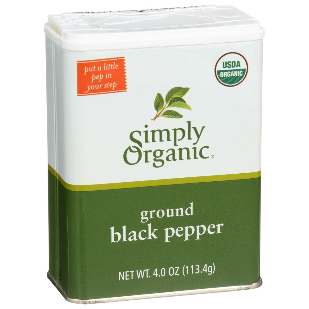 Simply Organicanic Pepper Blk Ground - 4 Ounce,  Case of 6