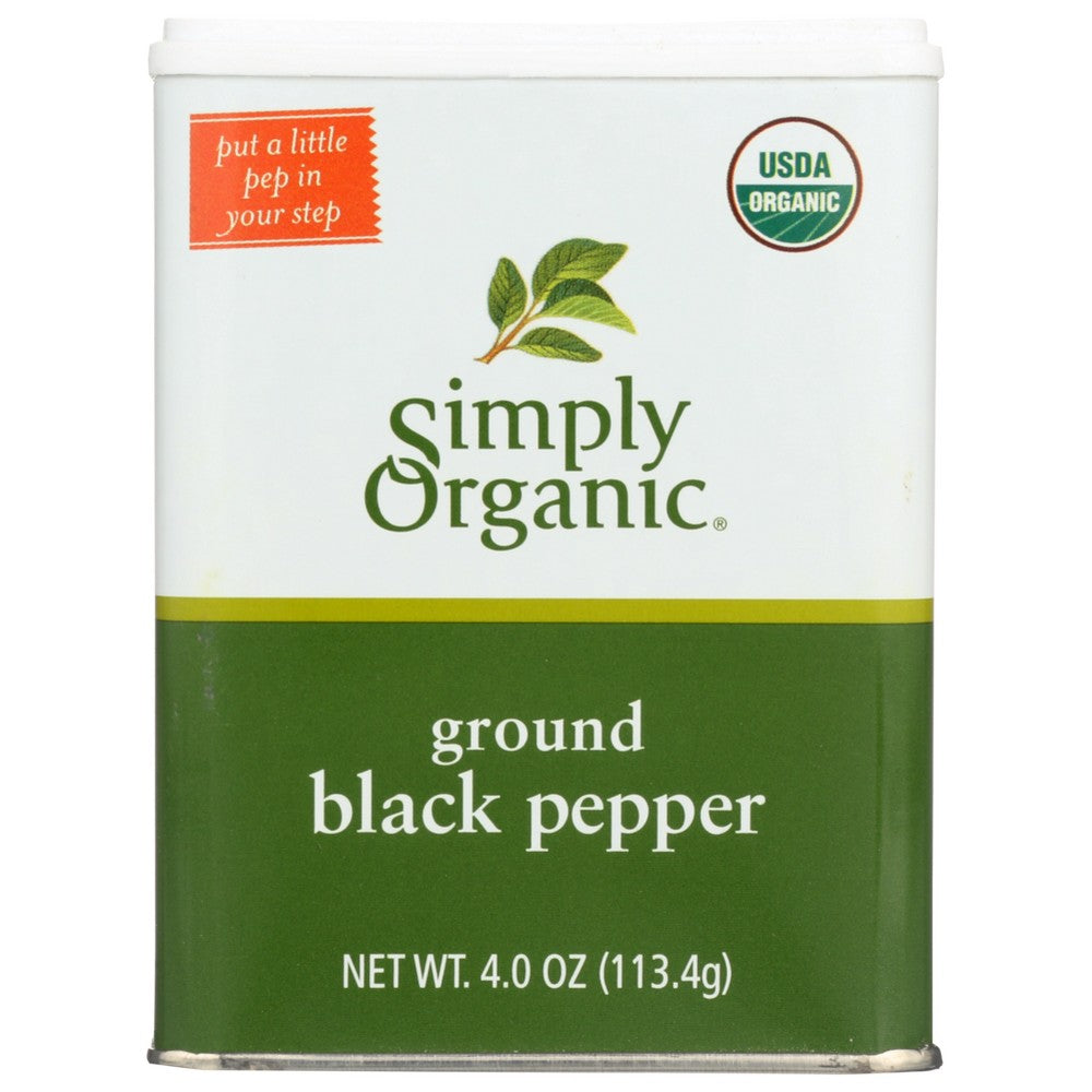 Simply Organicanic Pepper Blk Ground - 4 Ounce,  Case of 6