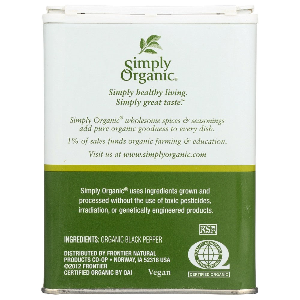 Simply Organicanic Pepper Blk Ground - 4 Ounce,  Case of 6