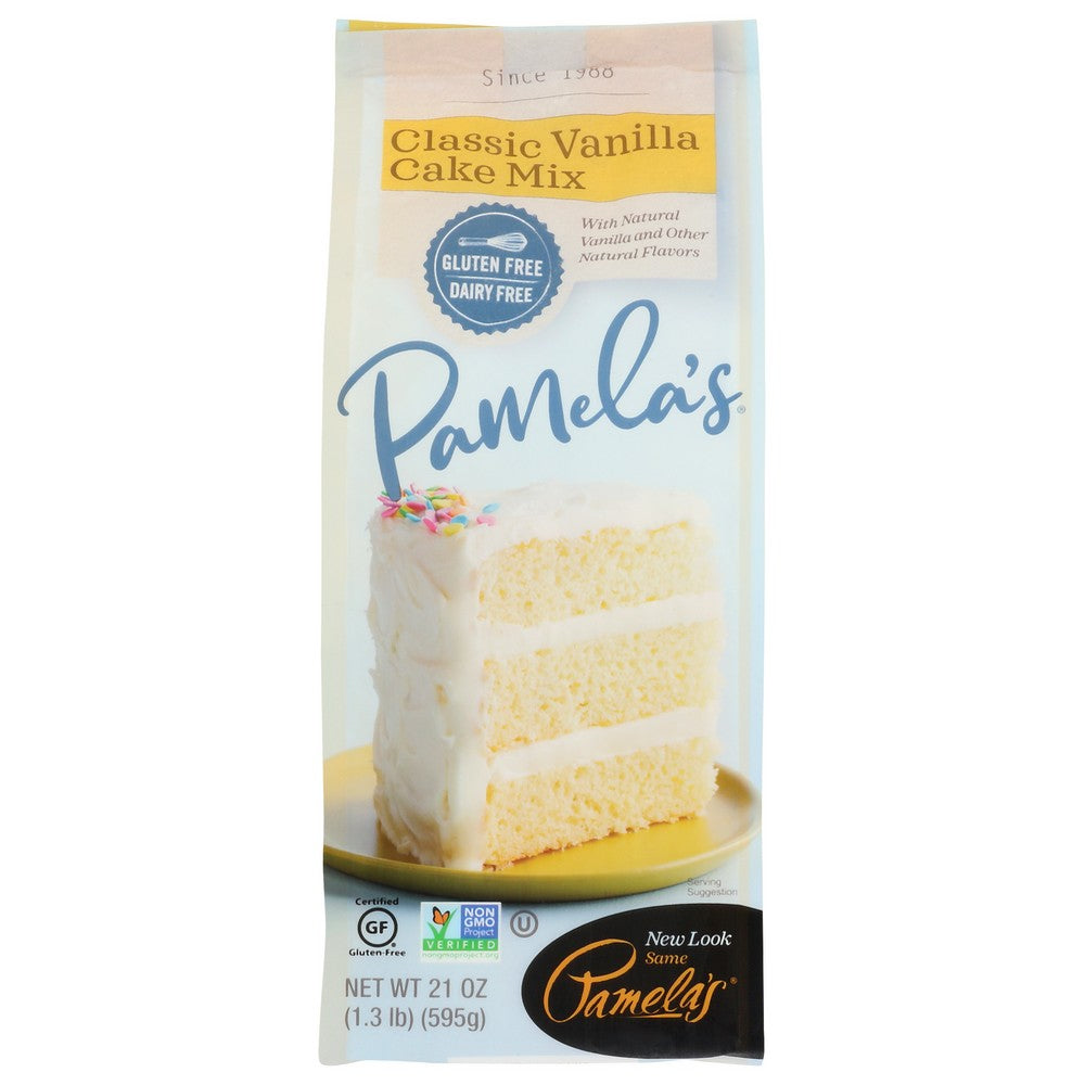 Pamela's 30020, Pamela's Products Sweet Baking Mixes, Classic Vanilla Cake Gluten-Free, 21 Oz.,  Case of 6