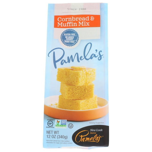 Pamela's 30110, Cornbread & Muffin Mix Cornbread & Muffin Mix 12 Ounce,  Case of 6