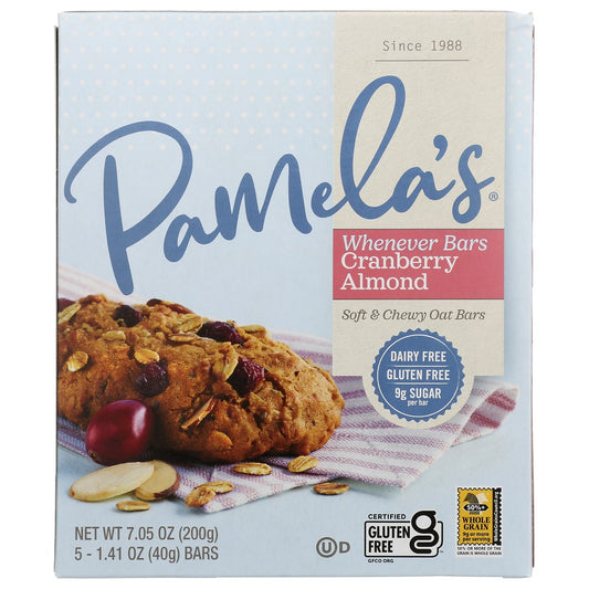 Pamela's® 60011, Oat Cranberry Almond Whenever Bars Cranberry Almond 7.05 Ounce,  Case of 6