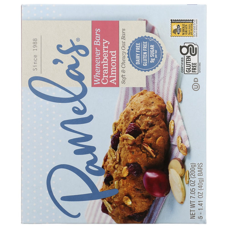 Pamelas Bar Oat Almnd Crnbry 5pk - 7 Ounce, Case of 6