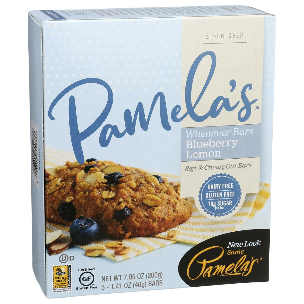 Pamela's® 60033, Pamela's Products Whenever Bars, Oat Blueberry Lemon Gluten-Free & Non-Dairy, 5 Bars,  Case of 6