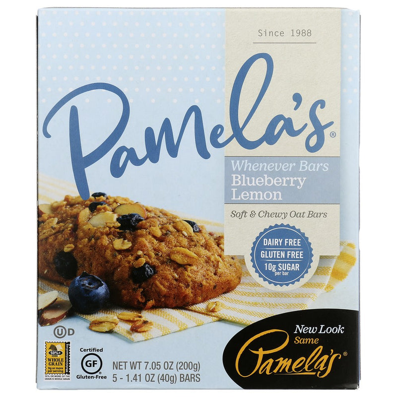 Pamelas Bar Oat Blubry Lemon 5pk - 7 Ounce, Case of 6