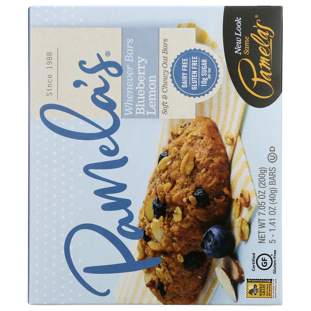 Pamela's® 60033, Pamela's Products Whenever Bars, Oat Blueberry Lemon Gluten-Free & Non-Dairy, 5 Bars,  Case of 6