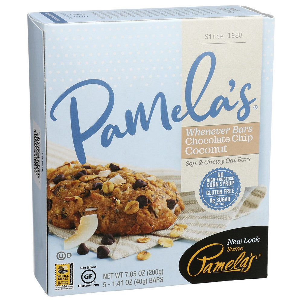 Pamela's® 60044, Oat Coconut Whenever Bars Chocolate Chip Coconut 7.05 Ounce,  Case of 6