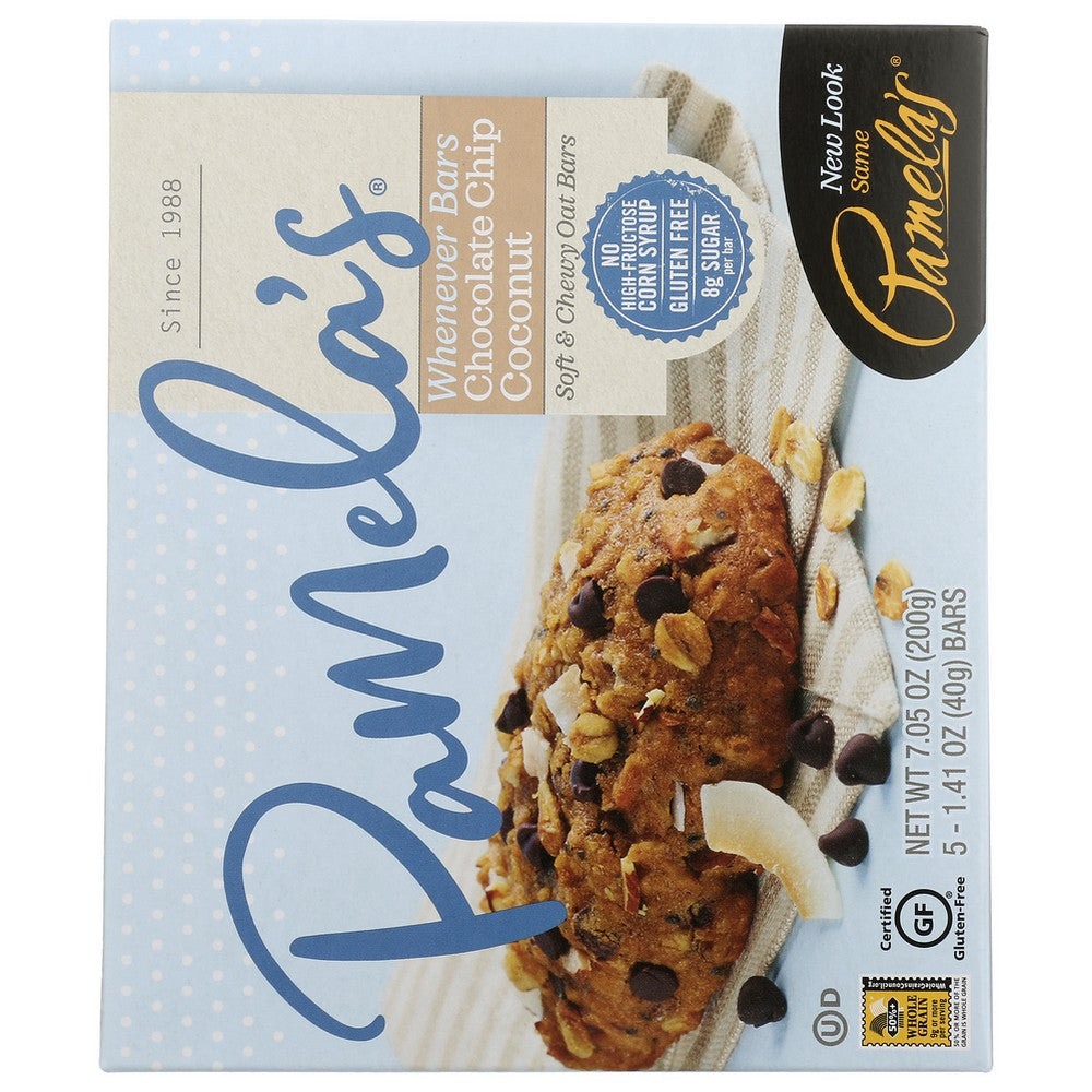 Pamela's® 60044, Oat Coconut Whenever Bars Chocolate Chip Coconut 7.05 Ounce,  Case of 6