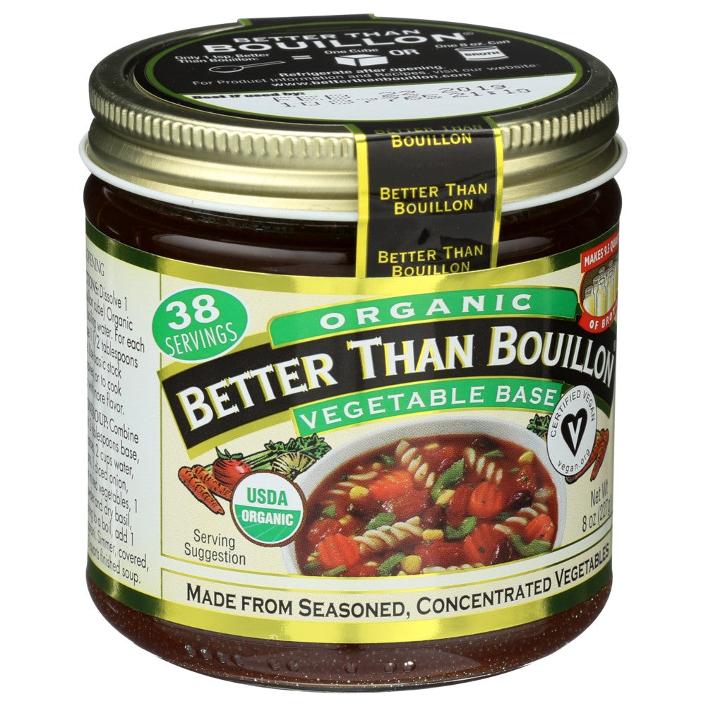 Better Than Bouillon® 690004, Better Than Bouillon Organicanic Seasoned Vegetable Base, 8 Oz. Jar,  Case of 6