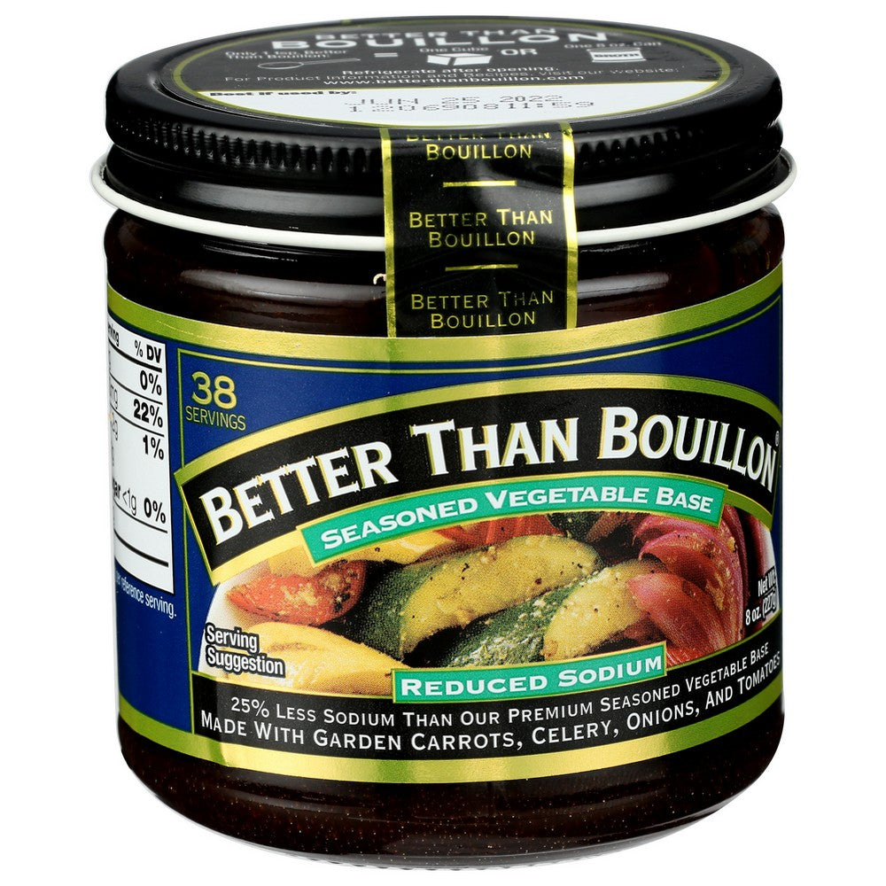 Better Than Bouillon® 620021, Reduced Sodium Seasoned Vegetable Bouillon Base 8 Ounce,  Case of 6