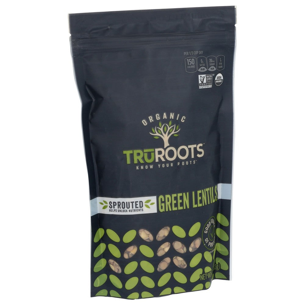 Truroots , Truroots Organicanic Sprouted Green Lentils, 10 Oz.,  Case of 6