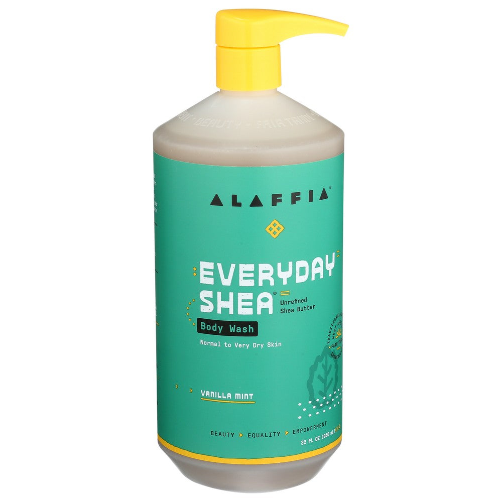 Alaffia C507, Everyday Shea Body Wash, Vanilla Mint, 32 Fl. Oz.,  Case of 1