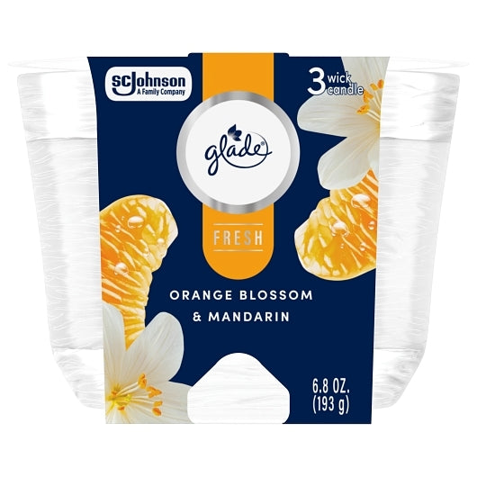 Glade Fresh Orange Blossom Mandarin Candle, 6.8 Ounce, 3 Per Case