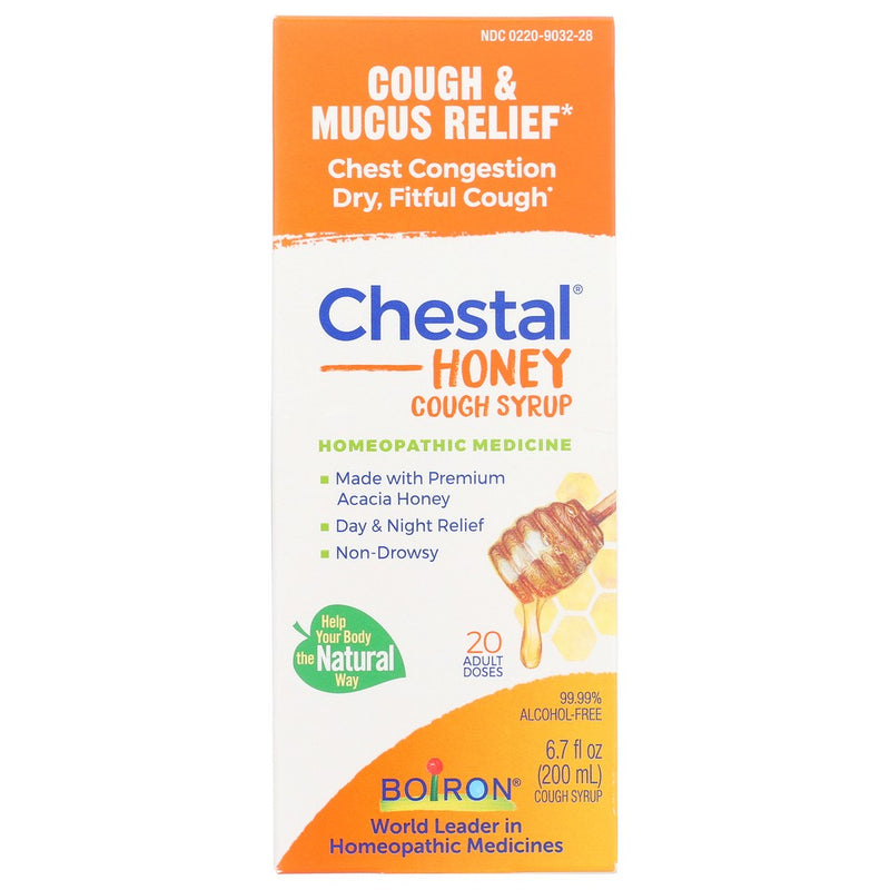 Boiron 306969032282, Boiron Chestal Honey Cough Syrup, Cough & Chest Congestion, 6.7 Fl. Oz. Box,  Case of 1