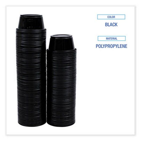 Boardwalk® Souffle/portion Cups, 2 Oz, Polypropylene, Black, 20 Cups/sleeve, 125 Sleeves/carton