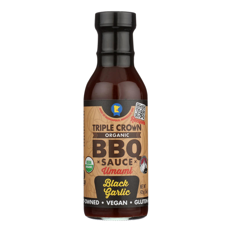 Triple Crown BBQ - BBQ Sauce Blck Garlic - Case of 6 - 14 Fluid Ounce