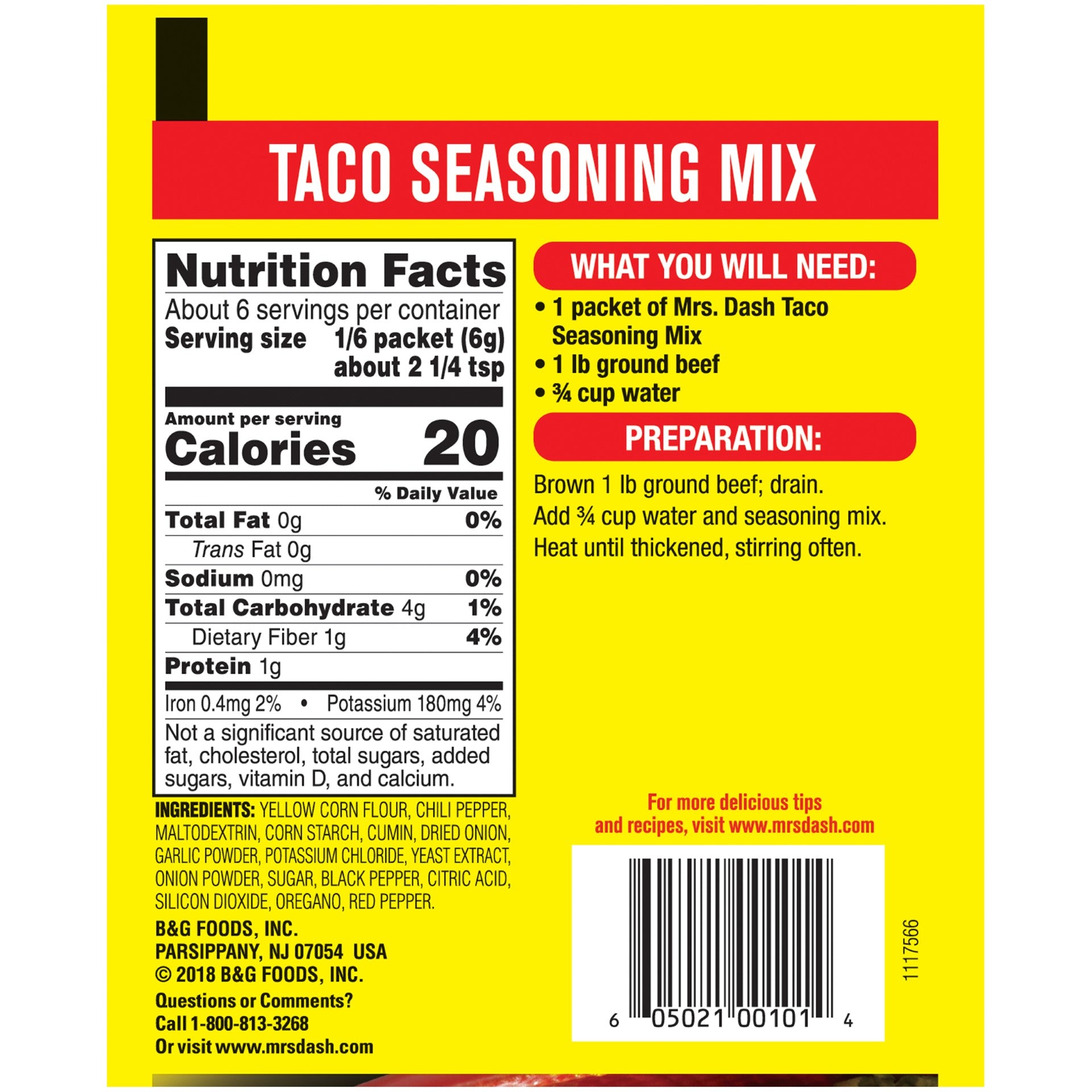 Taco Seasoning 1.25 Ounce Size - 12 Per Case