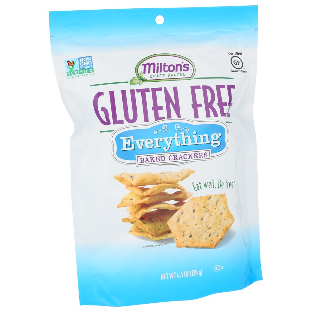 Milton's Craft Bakers 80301, Milton's Baking Company Everything Baked Crackers, Gluten-Free, 4.5 Oz.,  Case of 12