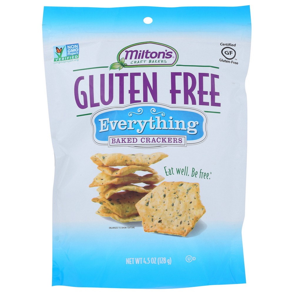 Milton's Craft Bakers 80301, Milton's Baking Company Everything Baked Crackers, Gluten-Free, 4.5 Oz.,  Case of 12