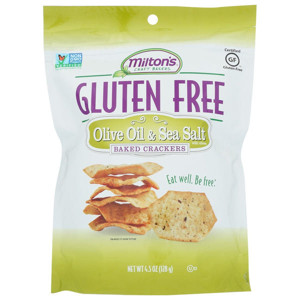 Milton's Craft Bakers® 80305, Olive Oil & Sea Salt Gluten Free Cracker 4.5 Ounce,  Case of 12