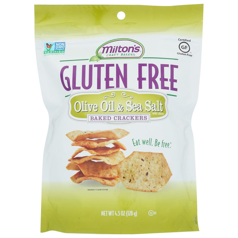 Milton's Craft Bakers® 80305, Olive Oil & Sea Salt Gluten Free Cracker 4.5 Ounce,  Case of 12