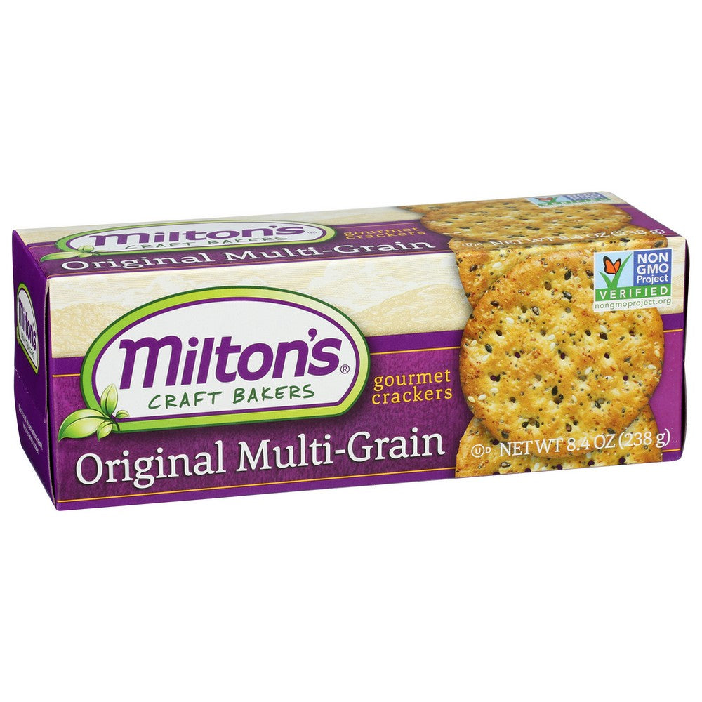 Milton's Craft Bakers 93370, Multigrain 70Mm Milton's Non-Gmo Gourmet Multi-Grain Cracker 8.4 Ounce,  Case of 8