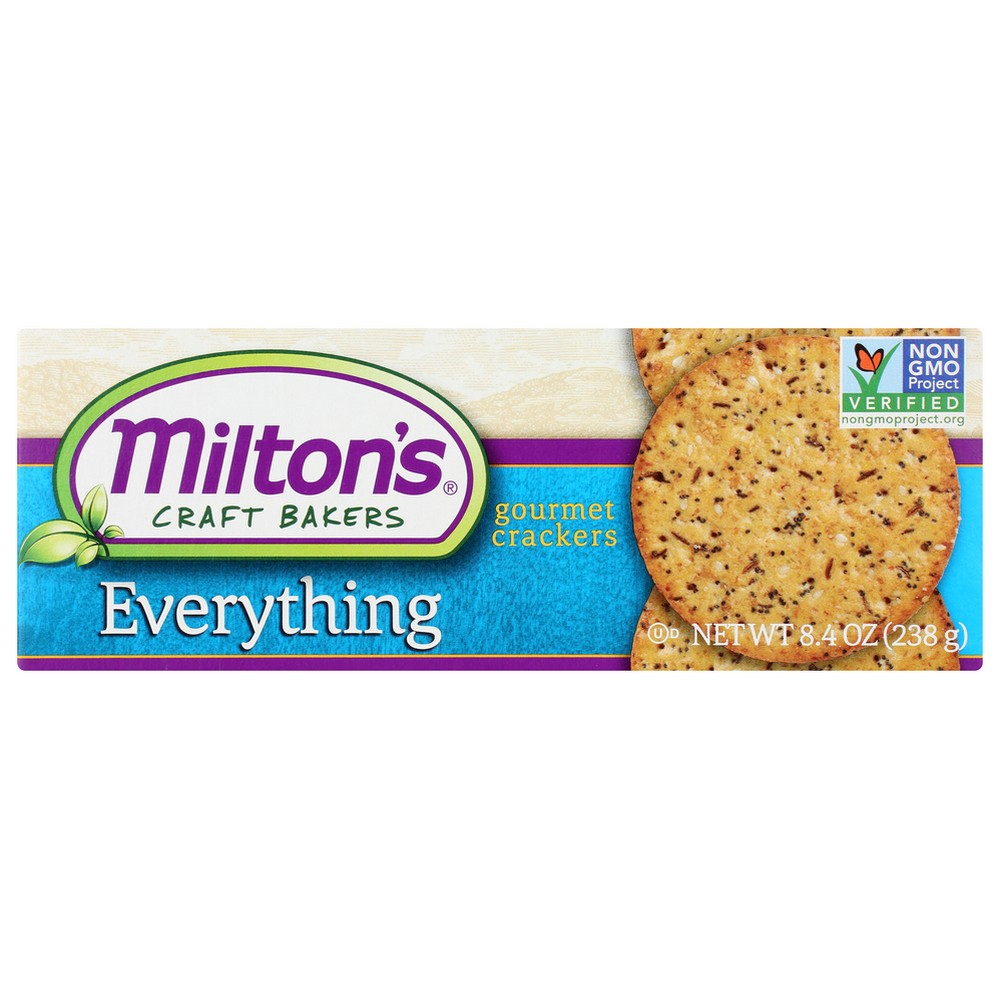 Milton's Craft Bakers 93378, Everything 70Mm Milton's Non-Gmo Gourmet Everything Cracker 8.4 Ounce,  Case of 8