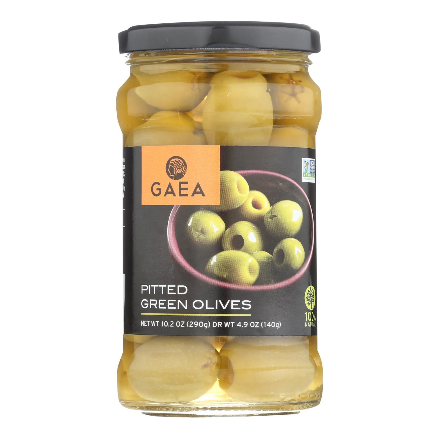 Gaea Pitted Olives  - Case of 8 - 4.9 Ounce