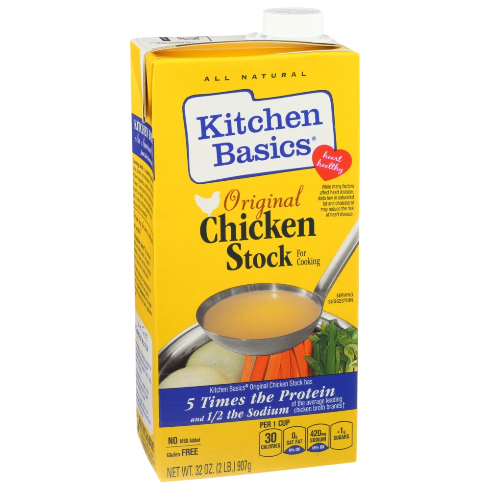 Kitchen Basics® 10028, Kitchen Basics All Natural Chicken Stock, 32 Oz.,  Case of 12