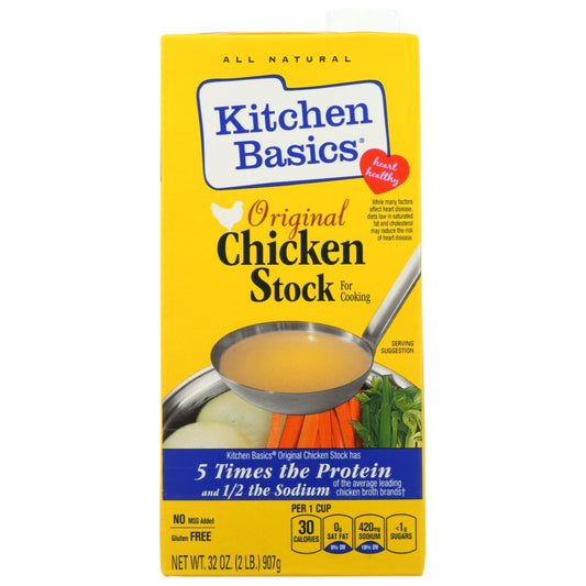 Kitchen Basics® 10028, Kitchen Basics All Natural Chicken Stock, 32 Oz.,  Case of 12