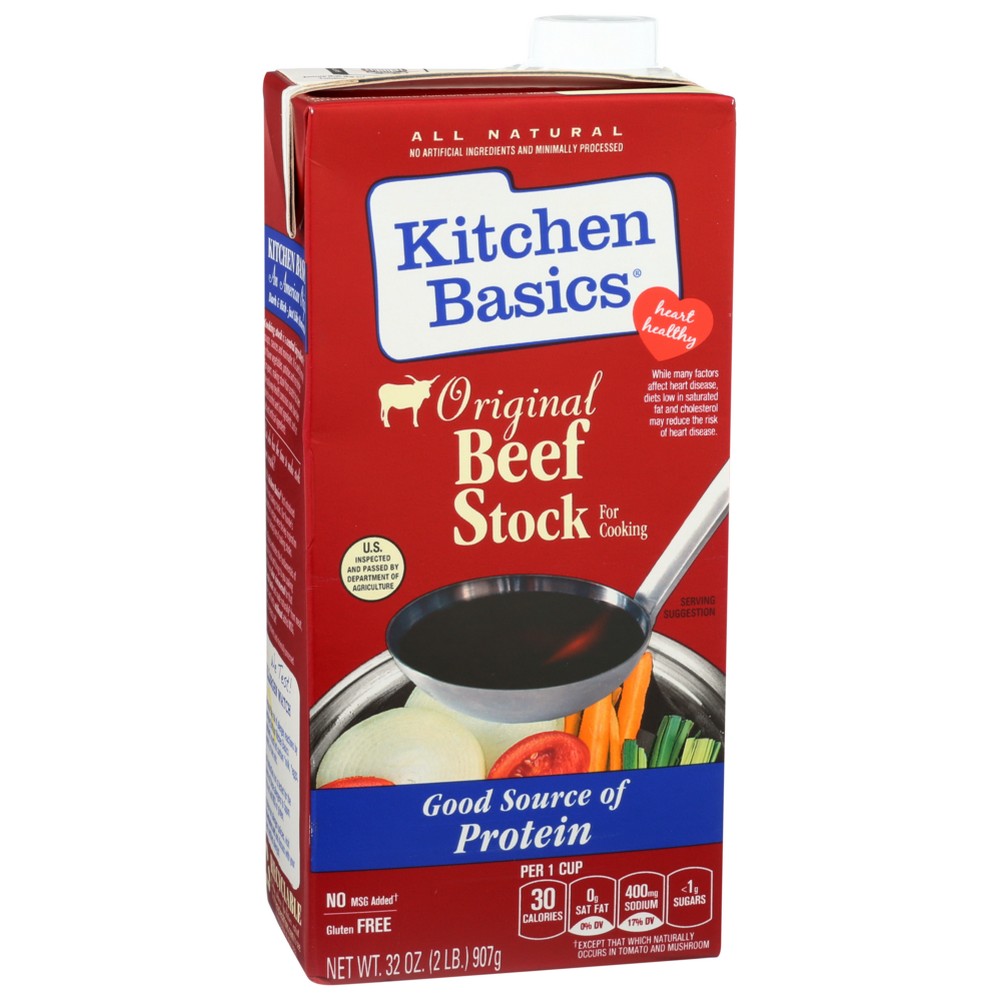 Kitchen Basics 10028, Kitchen Basics Stock, Beef, Original, 32 Fl. Oz.,  Case of 12