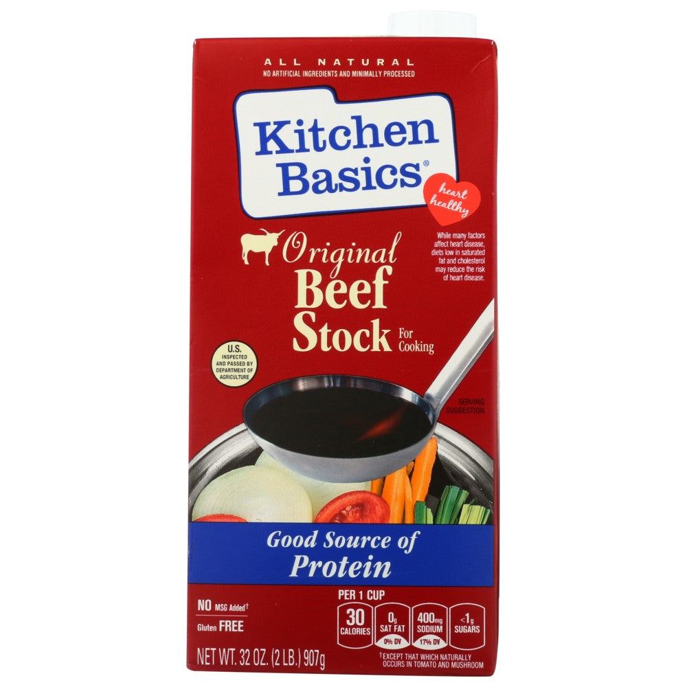 Kitchen Basics 10028, Kitchen Basics Stock, Beef, Original, 32 Fl. Oz.,  Case of 12