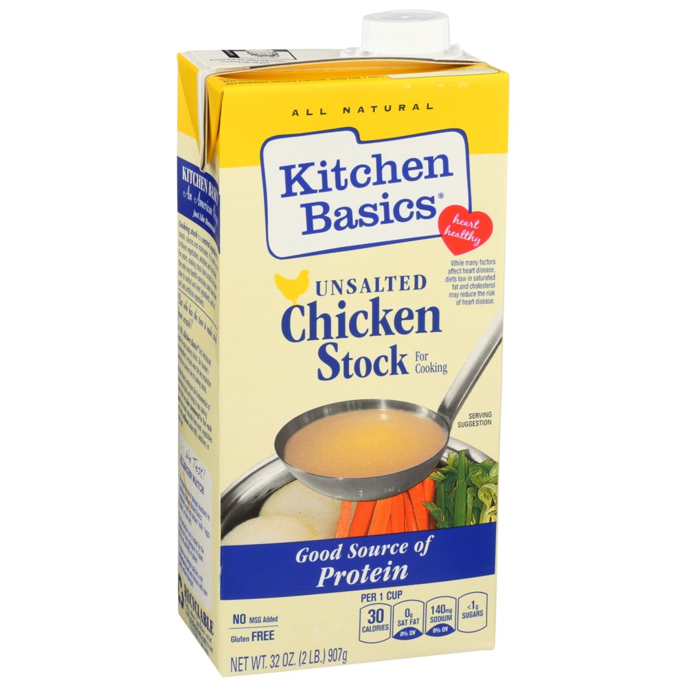 Kitchen Basics 10028, Kitchen Basics Stock, Chicken, Unsalted, 32 Oz.,  Case of 12