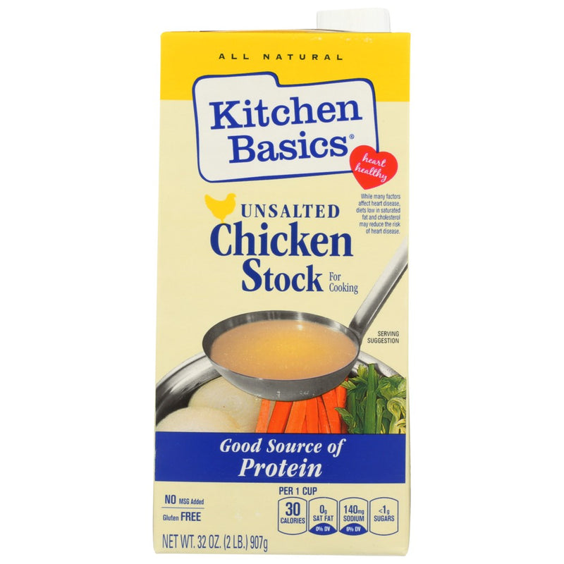 Kitchen Basics Stock Chicken Unsalted - 32 Ounce, Case of 12