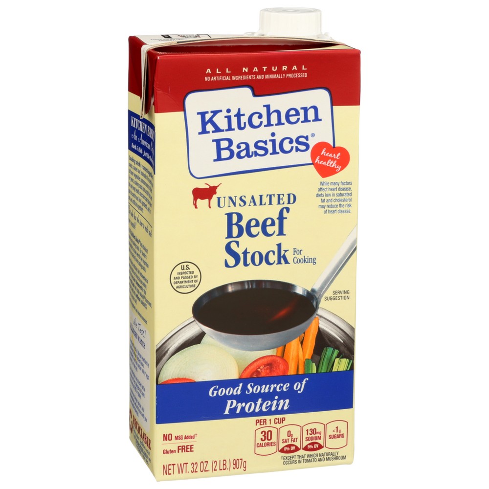 Kitchen Basics Stock Beef Unsltd Gf - 32 Ounce,  Case of 12