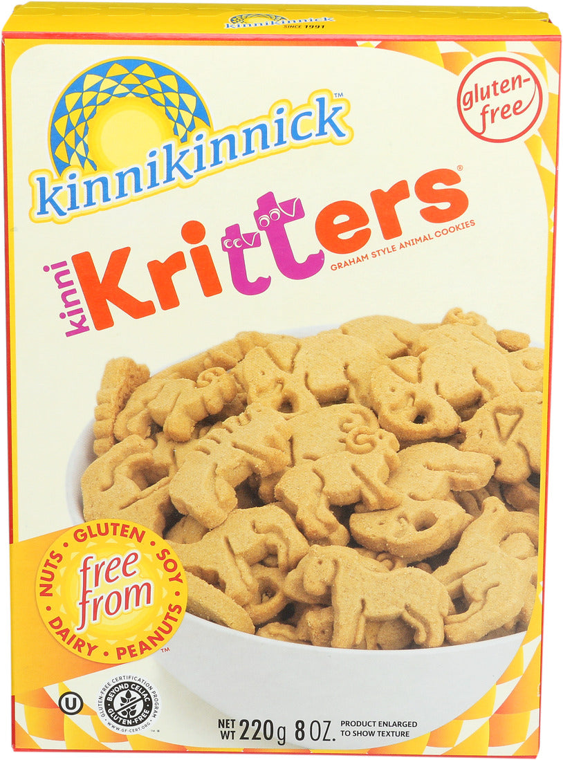 Kinnikinnick Foods, Kinnikritter Gluten Free Graham Style Animal Cookies, Case Of 6, 8 Ounce Boxes