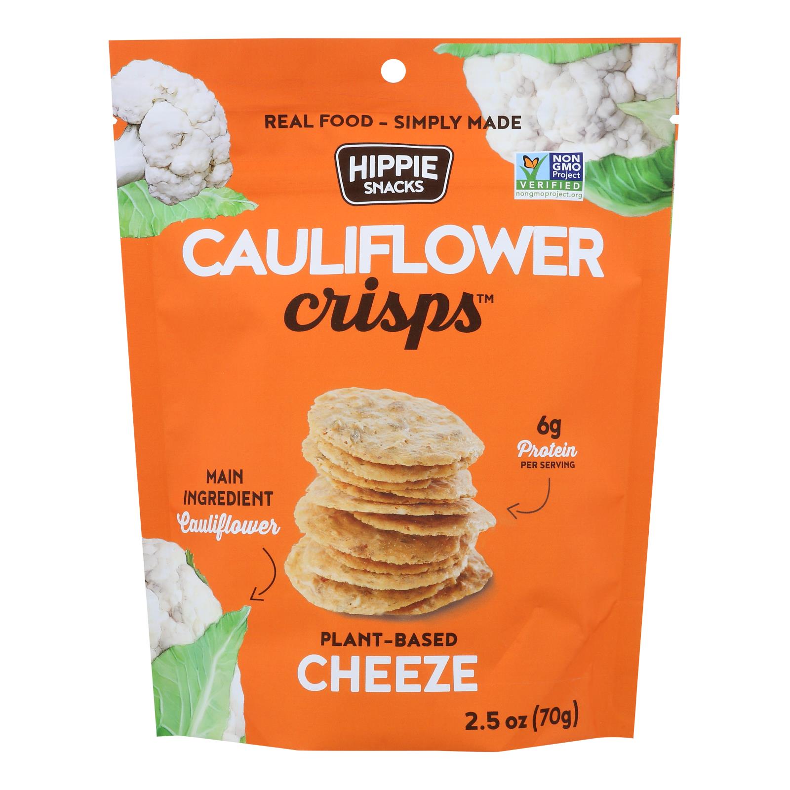 Hippie Snacks - Cauliflower Crisp Cheeze - Case of 8-2.5 Ounce
