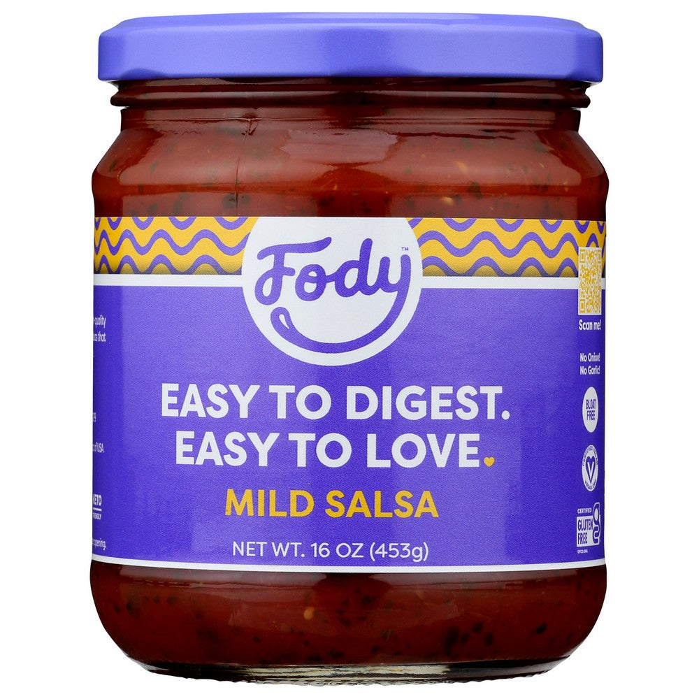 Fody Food Co. 888002, Low Fodmap Mild Salsa Gut-Friendly Mild Salsa 16 Ounce,  Case of 6