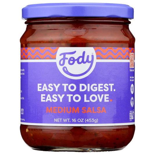 Fody Food Co. 888003, Low Fodmap Medium Salsa Gut-Friendly Medium Salsa 16 Ounce,  Case of 6