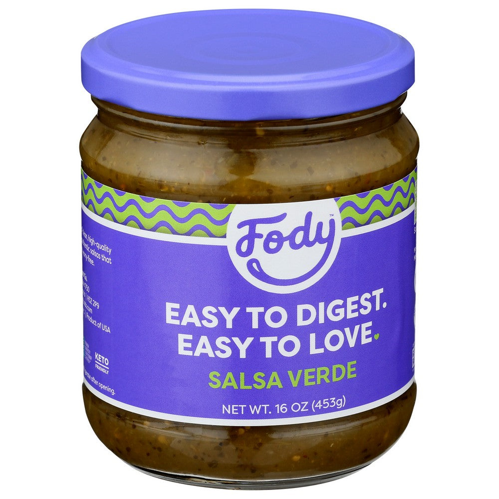 Fody Food Co. 888054,  Gut-Friendly Salsa Verde 16 Ounce,  Case of 6